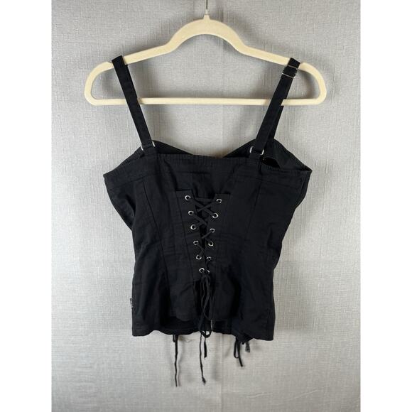 VTG Y2K Tripp NYC Halter Corset Top Punk Goth Grunge Studed spikes Size Medium - Picture 6 of 13